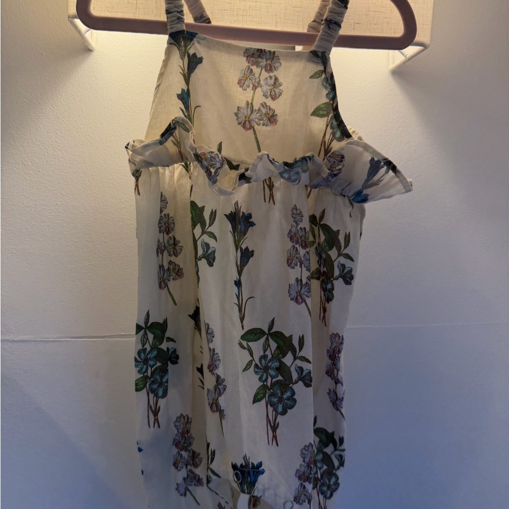Pink Chicken Floral Romper